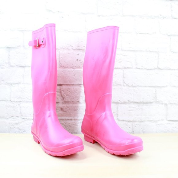 ITASCA Pink Rubber Knee High Rain Gardening Boots - Picture 3 of 8